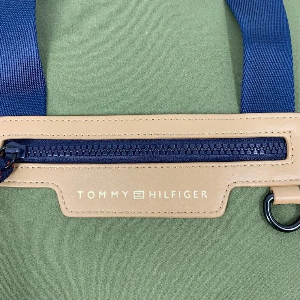 Tommy Hilfiger Canvas Green Book Bag‎ Backpack With Handles